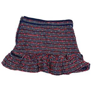 Janie and Jack Navy Blue Red Tweed Ruffle Hem Skirt Toddler Size 18 to 24 Months